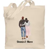 Baumwolltasche - Freundin - Pärchen Geschenk für Frauen Männer Weihnachts-Geschenke Partner Personalisiert Name Ihn Sie - Unisize - Naturweiß - weihnachtsgeschenke paar beutel tasche freundinnen - Einheitsgröße