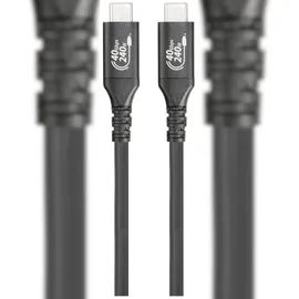 Renkforce USB-Kabel USB4® USB-C® Stecker, USB-C® Stecker 1.00 m Schwarz Aluminium-Stecker RF-5235978