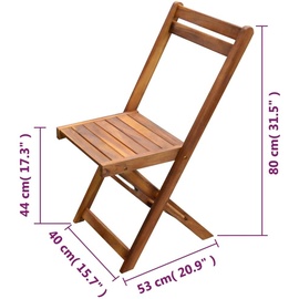 vidaXL Bistro-Set 3-tlg. braun klappbar 44015