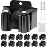 12-teiliger Besenhalter aus Edelstahl, robustes Werkzeugregal zur Wandmontage mit rutschfester Silikonausrüstung für Küche, Badezimmer, Schrank,