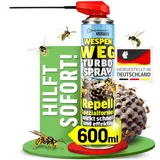 HEIMWERT Wespenspray Turbo mit Langzeitwirkung Repellent - Sicher Wespennest entfernen dank Spezialformel Made in Germany - 600 ml Vorteils Spray gegen Wespen + große Nester (600 ml (1er Pack))