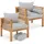 Tectake Garten-Loungesessel 72 x 78 x 63 cm braun 2 St.