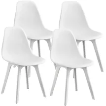 [en.casa] Esszimmerstuhl Brevik Kunststoff Weiß 4er Set