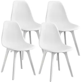 [en.casa] Esszimmerstuhl Brevik Kunststoff Weiß 4er Set