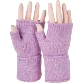 Stylebreaker Fingerlose Strickhandschuhe Lila Einheitsgröße