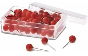 Magnetoplan Pin Nadeln Dose a. 100 Stück, rot