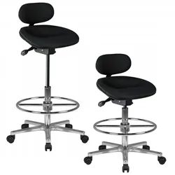 KADIMA DESIGN Arbeitshocker LOUISIANA Stoffbezug schwarz Drehhocker höhenverstellbare