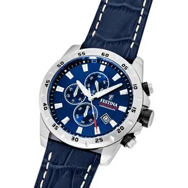 Festina Timeless Chronograph Blau Leder 45,1 mm F20692/2