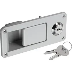 AUSLÖSER MIT SCHLOSS, FORM:B MONTAGE VORNE, ZINK SILBER PULVERBESCHICHTET, KOMP:ZINK SILBER PULVERBESCHICHTET