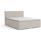 dein schlaf 24 BOXBETT LON III 140/200 in Cord Ecru H3 - Naturbelassen