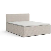 dein schlaf 24 BOXBETT LON III 140/200 in Cord Ecru H3 - Naturbelassen