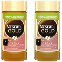 NESCAFÉ GOLD Crema, löslicher Bohnenkaffee, Instant-Kaffee aus erlesenen Kaffeebohnen mit samtiger Crema, koffeinhaltig, 200g (Packung mit 2)