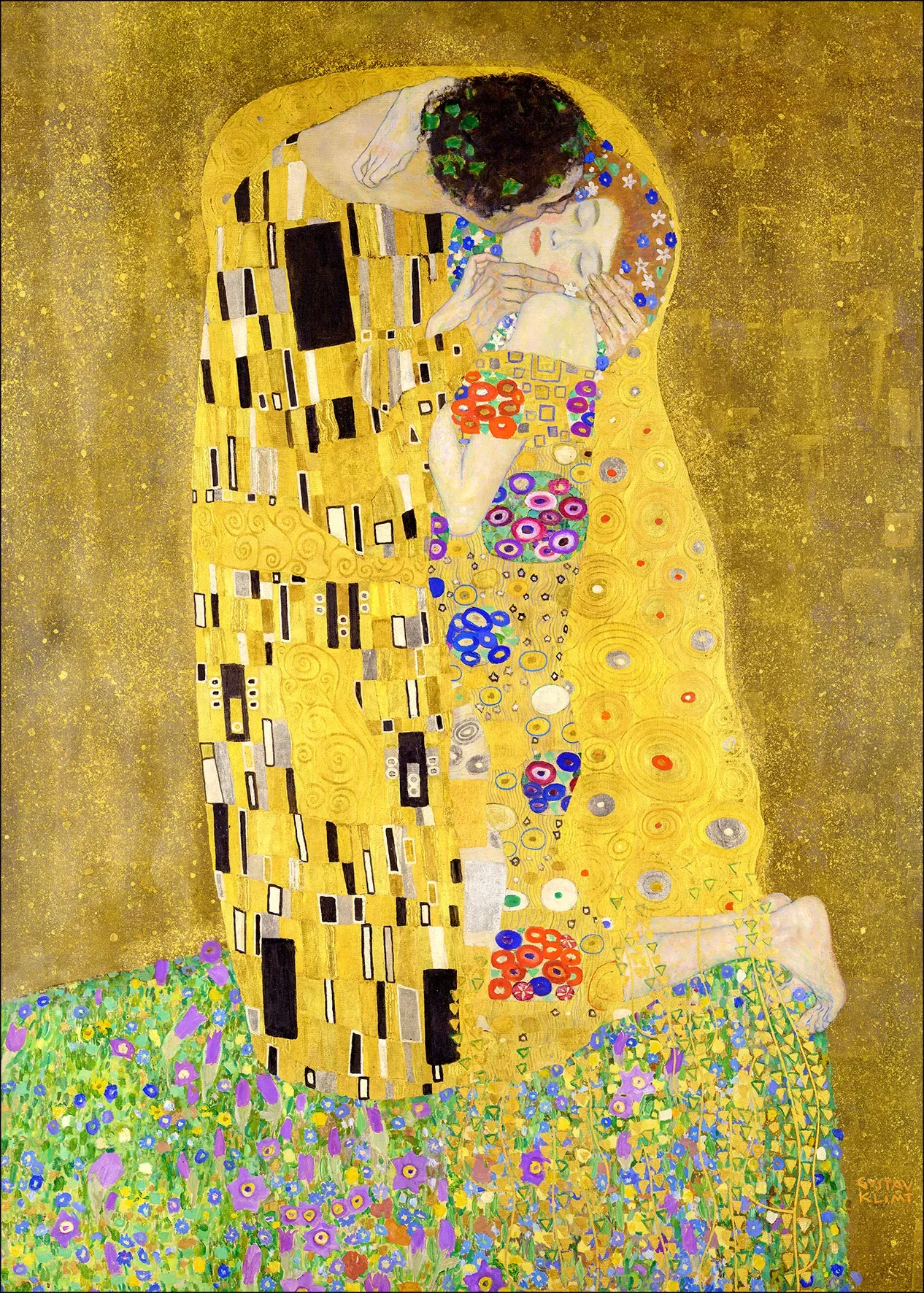 Aludibondbild KLIMT DER KUSS - bunt