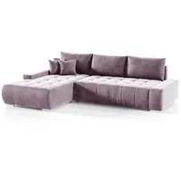 Fun Möbel Ecksofa Sofa mit Schlaffunktion VOGAR Stoff Monolith