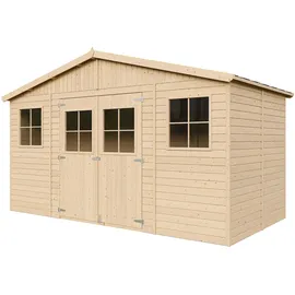 TIMBELA Gartenhaus 2,46 x 4,18 m Braun