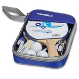 Relaxdays Tischtennisschläger 2 Sterne Blau/Braun