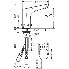 Hansgrohe Focus 130 Sensor-Armatur ohne Mischung chrom 31172000