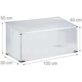 Relaxdays Frühbeet 1 x 0,5 x 0,5 m transparent