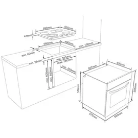 Telefunken ECHS65A-B2 Einbauherd-Set | Elektro-Herd-Kochfeld-Kombi | Backofen & Glaskeramik-Kochfeld | Hot Air Shield | Schwarz