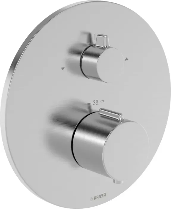 Hansa HANSAEASYTHERM 8862 Thermostat 8862924580 Fertigmontageset,  Fertigset für zwei Abgänge, rund Stahl gebürstet