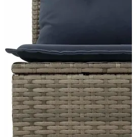vidaXL 4-teiliges Gartensofa-Set mit Kissen, grau, Polyrattan - Grau