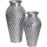 FineBuy FineBuy, Vase 2er Set Blumenvase Aluminium Amphore Tischvase Rund Dekovase (2x)