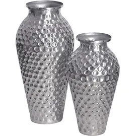 FineBuy FineBuy, Vase 2er Set Aluminium Amphore Blumenvase
