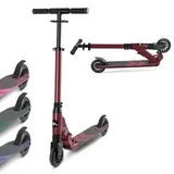 fun pro THREE Roller, Kinder & Jugendliche, Stadtroller für Erwachsene, Tretroller Klappbar, Cityroller für Jungen und Mädchen, Cit... - Rot