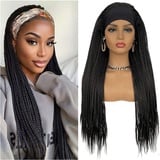 Perücken Geflochtene Stirnbandperücke for schwarze Frauen, 22-28" lange Box geflochtene Perücken Twist Crochet Hair Cornrow Braid Perücke synthetische Stirnbandperücke perücke fasching ( Color : 1B-1