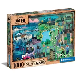 Clementoni 39665 - 1000 Teile Puzzle - 101 Dalmatiner - Disney Maps