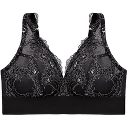 GLAMORISE Bramour Lexington Plunge-Bralette mit Spitze - Schwarz Unterwäsche   Damen