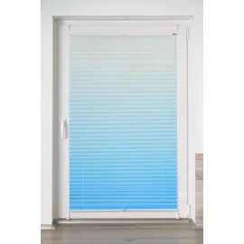 K-HOME Plissee Farbverlauf Sunrise 50 x 130 cm blau/weiß