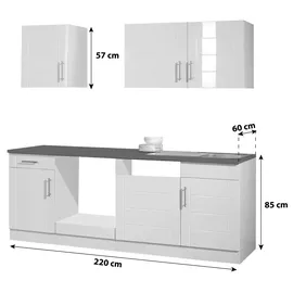 Held Küchenzeile 220 cm Weiß