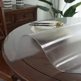 Schreibtischunterlage Durchsichtig Rund 43cm - Tischdecke Durchsichtig Nach Maß 1mm - V-Abgeschrägte Kante – Verhindert Hautschnitte Tischdecke Outdoor, Outdoor Tischdecke, Matt 1mm