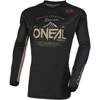 O'Neal | Motocross-Trikot | Enduro MX | Atmungsaktives Material, gepolsterter Ellenbogenschutz, Passform für maximale Bewegungsfreiheit | Element Dirt V.23 | Erwachsene | Schwarz Sand | S