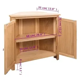 vidaXL Eckschrank 80x33,5x78 cm Massivholz Eiche