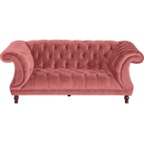 Max Winzer Max Winzer® Chesterfield-Sofa »Isabelle«, Knopfheftung & gedrechselten Füßen in Buche Nussbaum, Breite 200 cm rosa