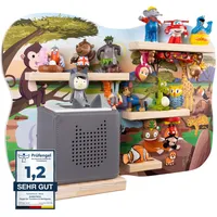 bunnyboo Toniebox Regal - Regal für Toniebox und Figuren - ausreichend Platz für bis zu 32 Tonie Hörfiguren - Tonie Regal Safari - geprüfte Qualität - Für Junge und Mädchen