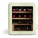 CREATE / WINECOOLER RETRO M/Elektrischer Weinkühler für 12 Flaschen, Pastellgrün/Retro-Vintage-Design, 48L, 0,75 l Flaschen