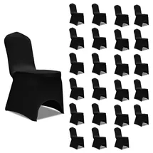 vidaXL Stuhlhusse Stretch Schwarz 24 Stk.