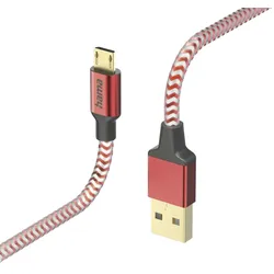 Hama Reflective USB Kabel 1,5 m USB 2.0 USB A Micro-USB B Rot
