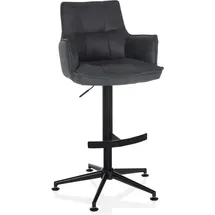 hjh living Barhocker mit Lehne höhenverstellbar drehbar Anthrazit