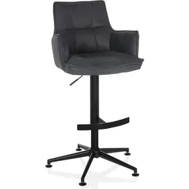 hjh living Barhocker mit Lehne höhenverstellbar drehbar Anthrazit