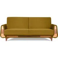 konsimo® 3-Sitzer-Schlafsofa, Gelb, Holz, Holzwerkstoff, Textil, Rechteckig, 230x98x98 cm, FSC 100%, Hergestellt in Europa, Wohnzimmer, Sofas & Couches, Schlafsofas