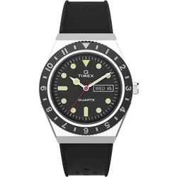 Quarzuhr TIMEX "DIVER INSPIRED", schwarz, Armbanduhren, Herren, Armbanduhr, Herrenuhr, Datum, Leuchtzeiger, Silikonarmband