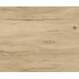 DeLife Couchtisch Ekrem 88x85 cm Keramik Laminam® Sabbia Eichefarbig Hairpin rund Edelstahl, Couchtische