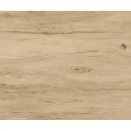 DeLife Couchtisch Ekrem 88x85 cm Keramik Laminam® Sabbia Eichefarbig Hairpin rund Edelstahl, Couchtische