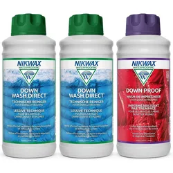 Imprägnierungsmittel Set - Nikwax 2x Down Wash 1L & 1x Down Proof 1L 3 LITER