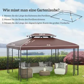 Outsunny Ersatzdach für Metall Gartenpavillon