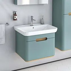 Vitra Sento Waschtisch-Möbel-Set 65873 63x48,5x52cm, 1 Vollauszug, fjordgrün matt, Dekor